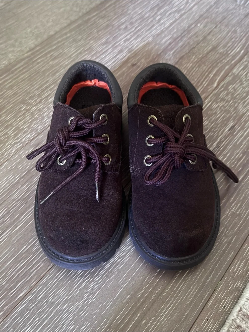 Hush Puppies Boys Brown Shoes Leather Lace Up School Uniform Non Marking Sz 12M